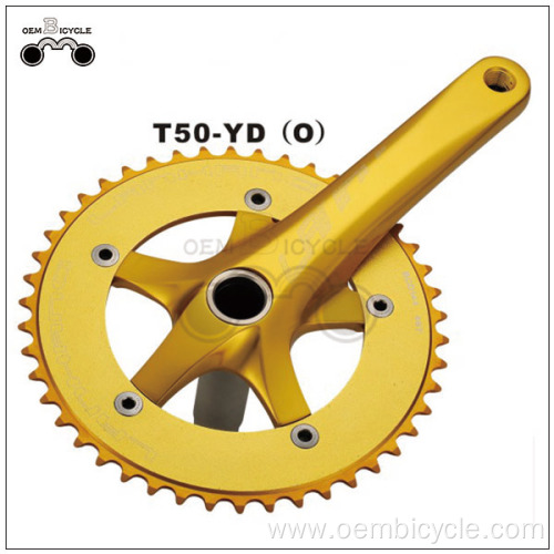 OEM gold single speed aluminum bicycle crankset